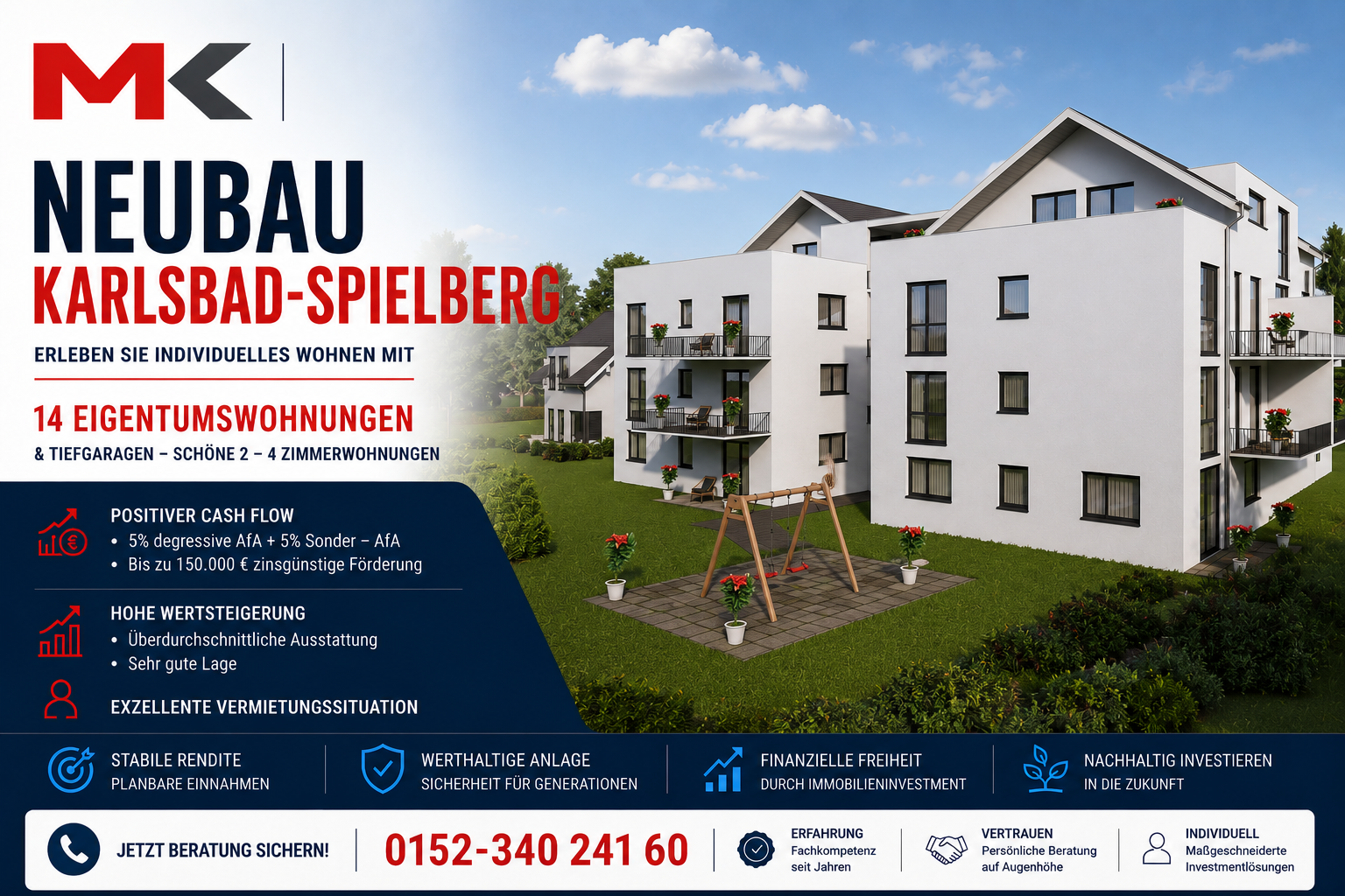 Neubau Karlsbad-Spielberg – 14 Eigentumswohnungen